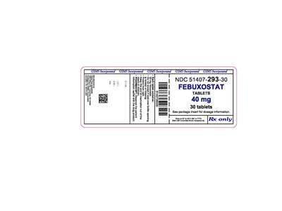 51407-293-30LB FEBUXOSTAT 40 MG TABS.jpg 51407-293-30LB FEBUXOSTAT 40 MG TABS.jpg - 51407 293 30LB FEBUXOSTAT 40 MG TABS